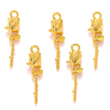 20pcs 7 Color rose Charm for Bracelet Necklace earring Pendant  DIY Handmade Jewelry Accessories 7*24mm Q1165