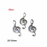 Zinc alloy 10-30pcs Multiple styles Antique Silver plated musical instrument Charms for bracelet necklace DIY jewelry Pendant
