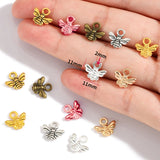 40pcs 7 Colors small bee Charms For Bracelets Necklace Pendant DIY Handmade Jewelry Making accessories 11*11mm D2150