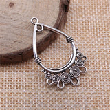 10pcs 37x23mm Antique Silver Color Drop Earring Connector Pendant For DIY Jewelry Making Handmade Jewelry Findings
