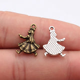 10pcs 13x18mm 2 Colors Antique Bronze Color Antique Silver Color Girl Charms For DIY Jewelry Making