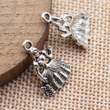 20pcs 21x14mm 2 Colors Antique Bronze Color Antique Silver Color Bow-Knot Dress Girl Charms For DIY Jewelry Making