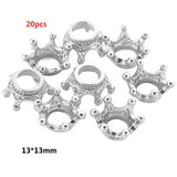 2-40pcs Ancient silver Alloy Loose Spacer Beads Gold Silver Crown Beads for Jewelry Making DIY Bracelet Handmade Accessories