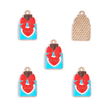 20-Piece Heart-Shaped Pink Valentine's Day Alloy Enamel Pendant DIY Necklace Bracelet Charms Jewelry Making Accessories W627
