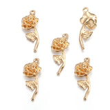 10 pcs 7 colors rose Charms for Keychain Earrings Pendants DIY Jewelry Making Accessories Findings 10*26mm Q278