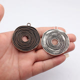 1pcs 58x53mm 2 Colors Antique Silver Color Antique Copper Color Irregular Geometric Circular Pattern Pendant
