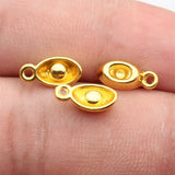 20pcs 4x12mm 2 Colors Antique Silver Color Gold Color Ingots Charms For DIY Jewelry Making