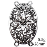 10pcs 45x28mm Antique Silver Color 4 Hole Flower Body Chain Waist Chain Connector For DIY Jewelry Making Findings