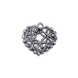 20pcs 20x20mm 2 Colors Antique Bronze Color Antique Silver Color Flower Heart Charms For DIY Jewelry Making