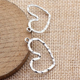20pcs 26x21mm 5 Colors Hammer Pattern Hollow Heart Charms For DIY Jewelry Making