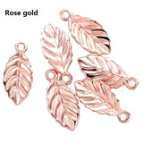 50pcs New Product 5 colors small leaves Charms Necklace Pendant Bracelet Jewelry Making Handmade Crafts diy Supplies 15*7mm