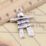 10 Uds. De dijes de piedra para hombre, Stoneman, 36x28mm, colgantes de Color plata tibetana, fabricación de joyería antigua, artesanía hecha a mano DIY