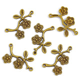 20pcs 5 Color Branches Flower Charm for Bracelet Necklace earring Connector DIY Handmade Jewelry Accessories 18*31mm Q280