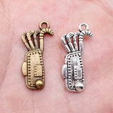 10pcs 25x11mm 2 Colors Antique Bronze Color Antique Silver Color Golf Bag Charms For DIY Jewelry Making