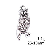 20pcs 25x10mm 2 Colors Antique Bronze Color Antique Silver Color Owl Charms For DIY Jewelry Making