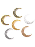 5pcs 6 colors alloy moon Charm For DIY Necklace Bracelet Earrings Pendant Jewelry Crafts Making Accessories 30*37mm L635