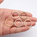 20pcs 30x28mm 5 Colors Openwork Flower Border Charms For DIY Jewelry Making