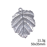 2pcs 50x35mm 2 Colors Antique Bronze Color Antique Silver Color Leaf Charms For DIY Jewelry Making