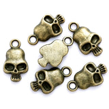 50 pcs 3 colors Metal Zinc Alloy skull Charms Fit Jewelry Pendant For DIY Necklace Bracelet Jewelry Making Findings
