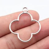 10pcs 37x32mm 3 Colors Hollowed-Out Geometric Flower Frame Pendant