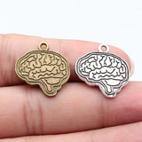 5pcs 22x23mm 2 Colors Antique Bronze Color Antique Silver Color Anatomical Brain Charms For DIY Jewelry Making
