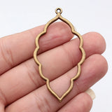 4pcs 65x34mm 4 Colors Kc Gold Color Hollow Leaf-Shaped Pendant