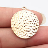 10pcs 30x26mm 5 Colors Hammered Twisted Design Round Charms For DIY Jewelry Making