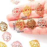 15pcs 7 Color Double hole flower Charm for Bracelet Necklace earring Pendant  DIY Handmade Jewelry Accessories 23*18mm Q1161