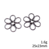 10pcs 25x23mm 3 Colors Antique Bronze Color Antique Silver Color Antique Gold Color Hollow Flower Pattern Charms