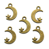 30pcs 5 color moon Charms Pendant fit Making Bracelets Jewelry Findings DIY Accessories 11*17mm L614