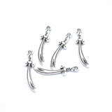 50 pcs 4 colors Antique Silver color Knife Charms Pendants for Jewelry Making Necklace Bracelet Accessories Findings 25*6mm M41