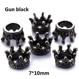 20pcs 8 colors Alloy Loose Spacer Beads Gold Silver Crown Beads for Jewelry Making DIY Bracelet Handmade Accessories 7x10 mm