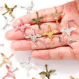 25pcs 6 Color Flying Crane Charm for earring Necklace Keyring jewelry Pendant  DIY Handmade Crafts accessories 24*22mm D568