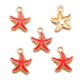 10Pcs 10Colors Zinc alloy Metal Enamel Starfish For Pendant Bracelet Necklace DIY Jewelry Making  18*15mm W237