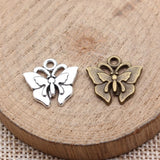 20pcs 16x16mm 2 Colors Antique Bronze Color Antique Silver Color Butterfly Charms For DIY Jewelry Making