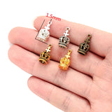 5 colors 10 pcs alloy Metal 3D Crown Charm forKeychain necklace Pendant  DIY Jewelry Making 18*9mm N225
