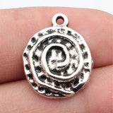 10pcs 22x17mm 2 Colors Antique Bronze Color Antique Silver Color Swirl Pattern Charms For DIY Jewelry Making