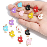 10pcs Enamel Charms Cute Cartoon chick Pendants Charms For Jewelry Making Supplies DIY Handmade Bracelets Earrings Accessories
