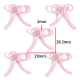 10Pcs Pink Bow Pendant Premium Alloy Jewelry Components for DIY Necklaces Earrings Bracelets and Other Jewelry Making Materials