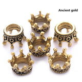 20pcs 8 colors Alloy Loose Spacer Beads Gold Silver Crown Beads for Jewelry Making DIY Bracelet Handmade Accessories 7x10 mm