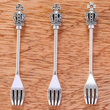 5pcs 5 Colors tableware Spoon fork Dining knife Charms DIY Jewelry Findings Pendants For Necklace Jewelry Making 60*7mm J491