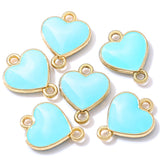 20Pcs 11Colors Double hole Zinc alloy Metal Enamel 13*10mm heart shaped Pendant For DIY Bracelet Necklace Jewelry Making