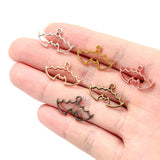 30pcs Zinc alloy 6 colors Filigree Stamping Pendants bat Hollow Metal Charms DIY Necklace earrings Jewelry Accessories 24mmx14mm