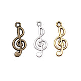 20pcs 26x10mm 5 Colors Muscial Note Treble Charms For DIY Jewelry Making