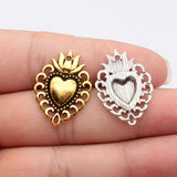 10pcs 29x21mm 2 Colors Antique Silver Color Antique Gold Color Gothic Heart Charms For DIY Jewelry Making