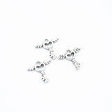 30pcs 6 colors Angel Wings Heart Keys Charms metal Earring necklace Pendants for Jewelry Making DIY Handmade Craft 15*14mm O251