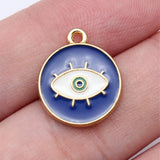 10pcs 16x18mm Kc Gold Color Evil Eye Charms For DIY Jewelry Making