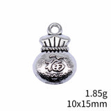 10pcs 10x15mm 2 Colors Antique Bronze Color Antique Silver Color Chinese Lucky Bag Charms For DIY Jewelry Making