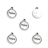 10pcs Antique silver color Metal Alloy Round Peace Alphabet English Charms Pendants Diy Jewelry Accessories 17*13mm S224