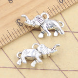 Colgantes de elefante tibetano de Color plata, fabricación de joyas antiguas, artesanía hecha a mano, 10 piezas, 13x24mm